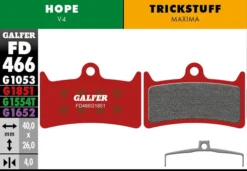 GALFER Geavanceerde Remblok - Hope V4 - Rood