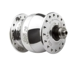 SON 28 Naafdynamo - Gepolijst Zilver -Sportfiets Onderdelen SON28 poliert