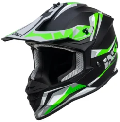 Motorcrosshelm IXS362 2.0 - Zwart Mat-groen Fluo